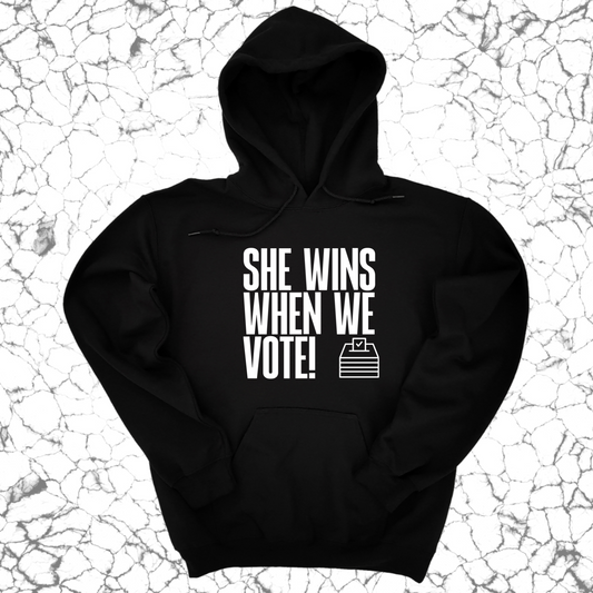 She Wins when we Vote Unisex Hoodie-ENJEN DESIGN