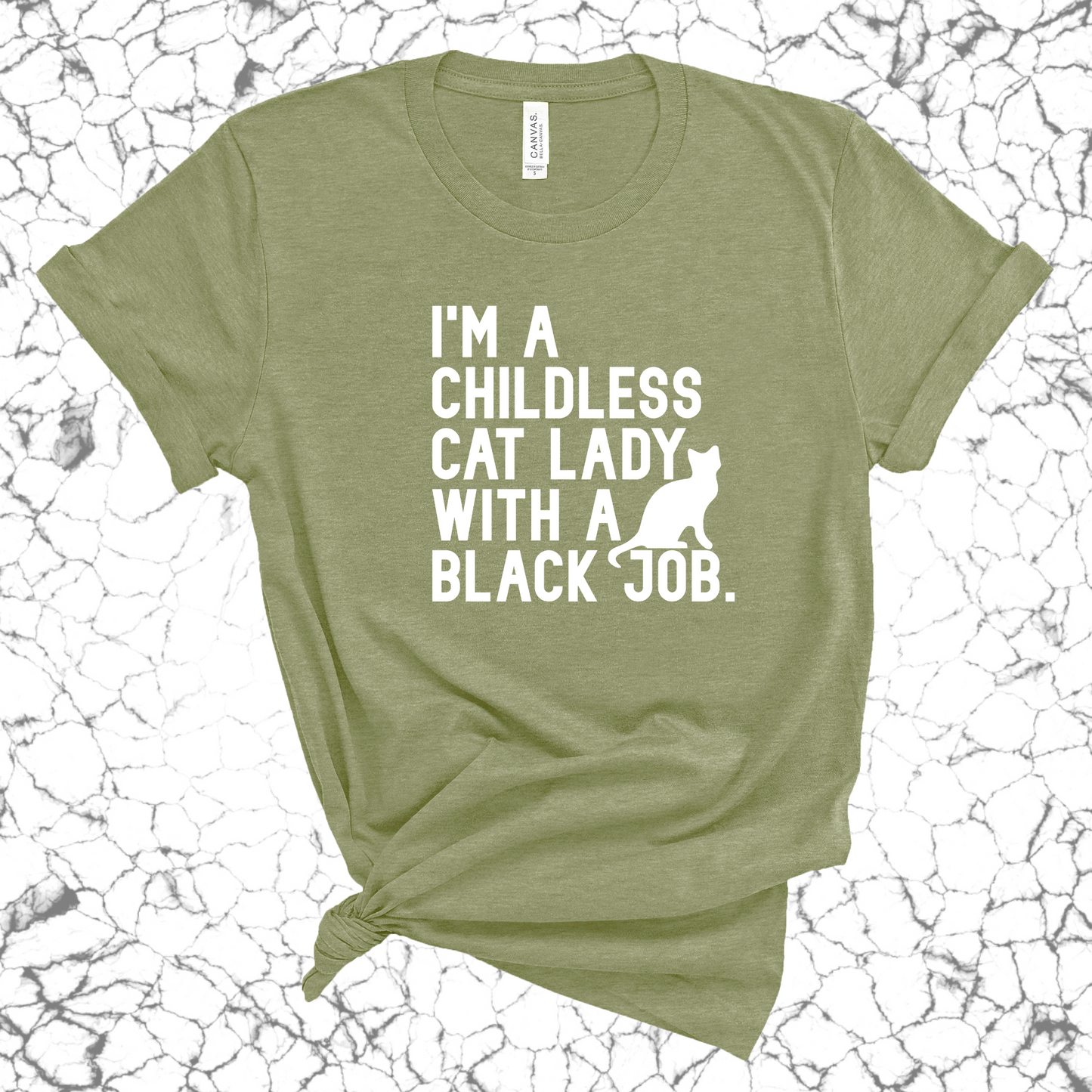 I'm a Childless Cat Lady with a Black Job Unisex Tee-ENJEN DESIGN